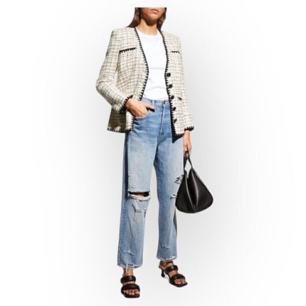 NWT Veronica‎ Beard Blake  Straight jeans with Destory, size 25